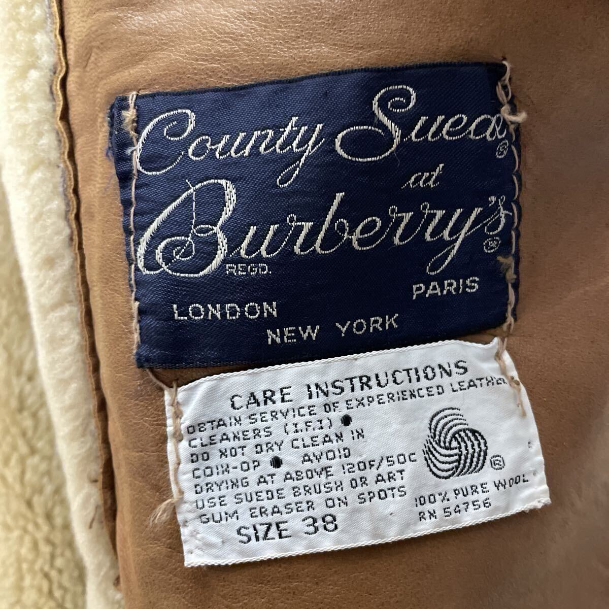 Burberry's バーバリー ヴィンテージ ムートンコート　古着　サイズ38 county suede burberry's ビンテージ_画像5