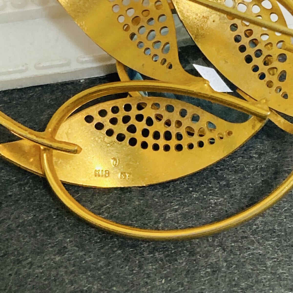 一円スタート 昭和レトロ アクセサリー ブローチ K18 gp イミテーション トラベルジュエリー 2