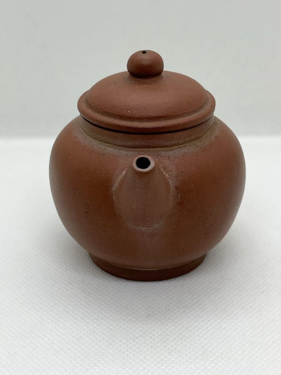 煎茶道具　時(shí)代物　朱泥急須　茶銚　銘無　木箱　唐物　后手急須　茶器