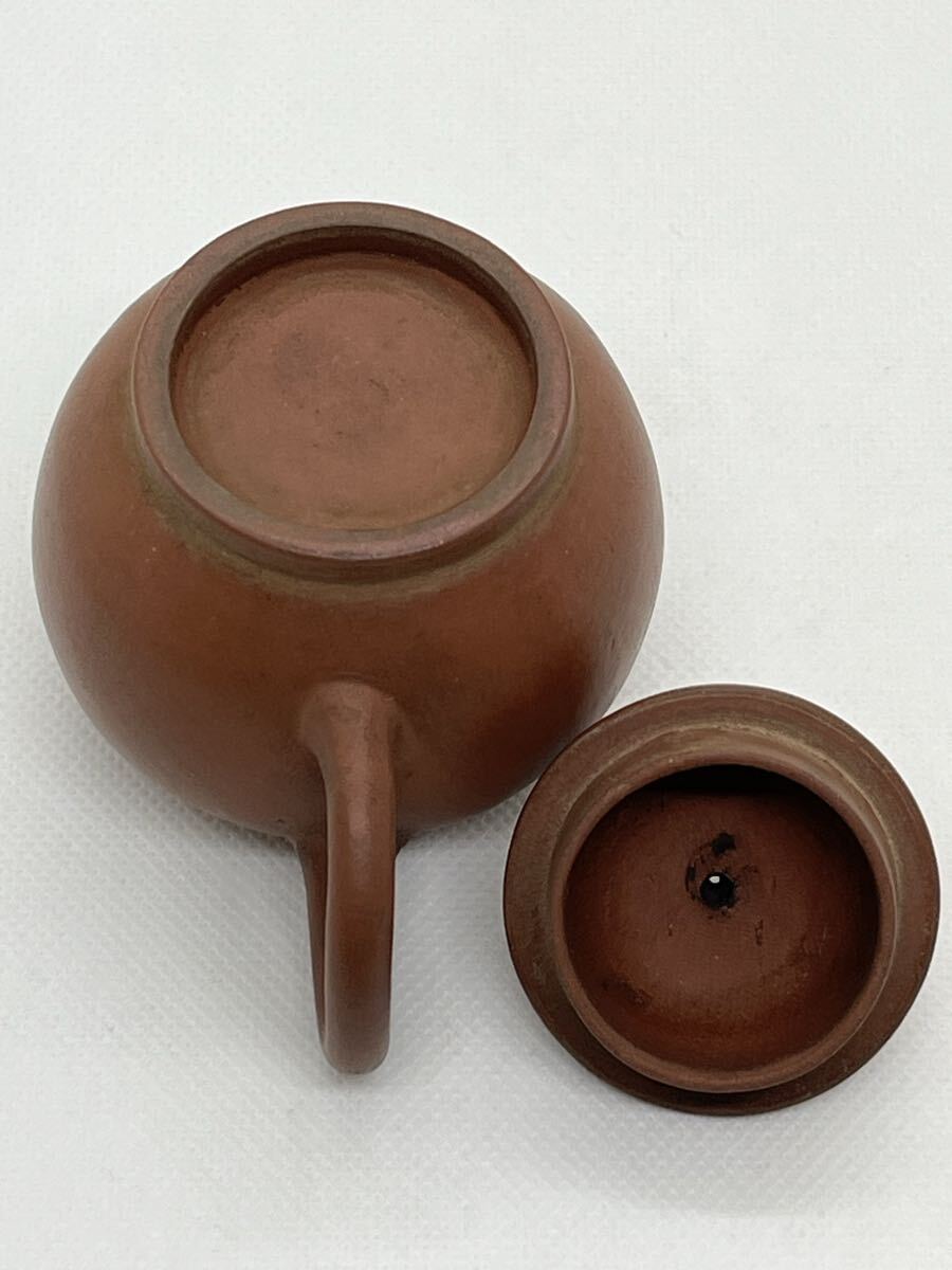 煎茶道具　時(shí)代物　朱泥急須　茶銚　銘無　木箱　唐物　后手急須　茶器