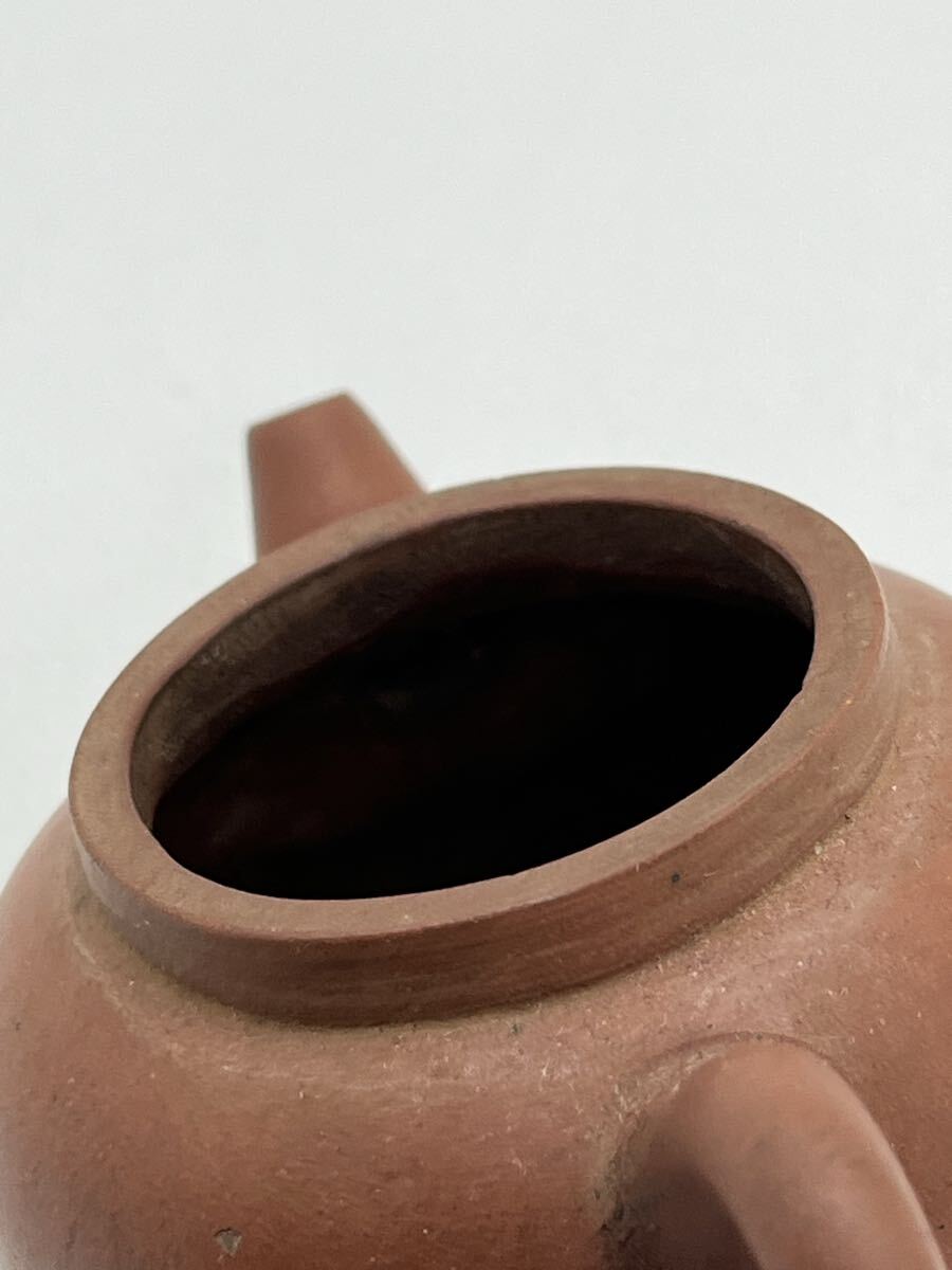 煎茶道具　時(shí)代物　朱泥急須　茶銚　銘無　木箱　唐物　后手急須　茶器