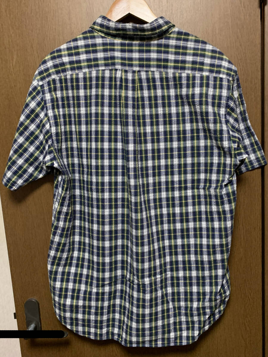 L【McGREGOR｜半袖BDシャツ】マックレガー ネイビー×グリーン系 チェック柄 半袖シャツ ボタンダウン_画像3