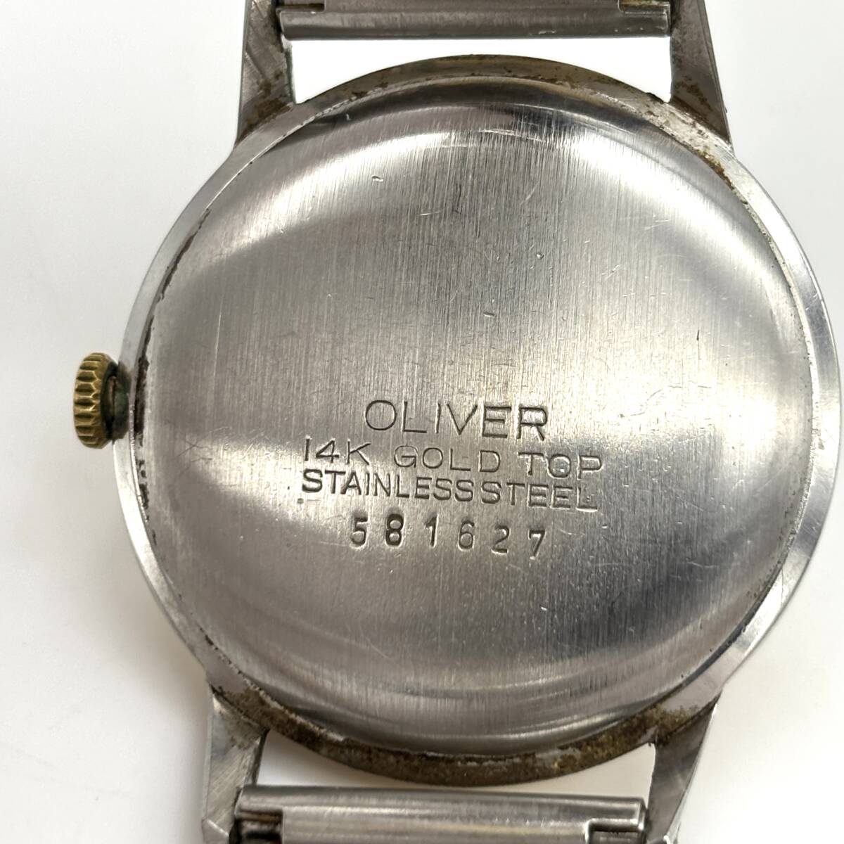 TY2701■【稼働】OLIVER 21JEWELS 腕時(shí)計(jì) オリバー 581627 自動(dòng)巻き アナログ ホワイト文字盤(pán) 時(shí)計(jì) とけい 1円スタート