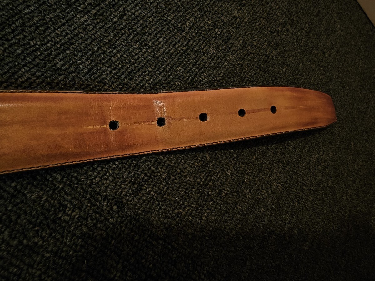 ③【USED】マグナーニ MAGNANNI レザーベルト 105 1078 ライトブラウン_画像3