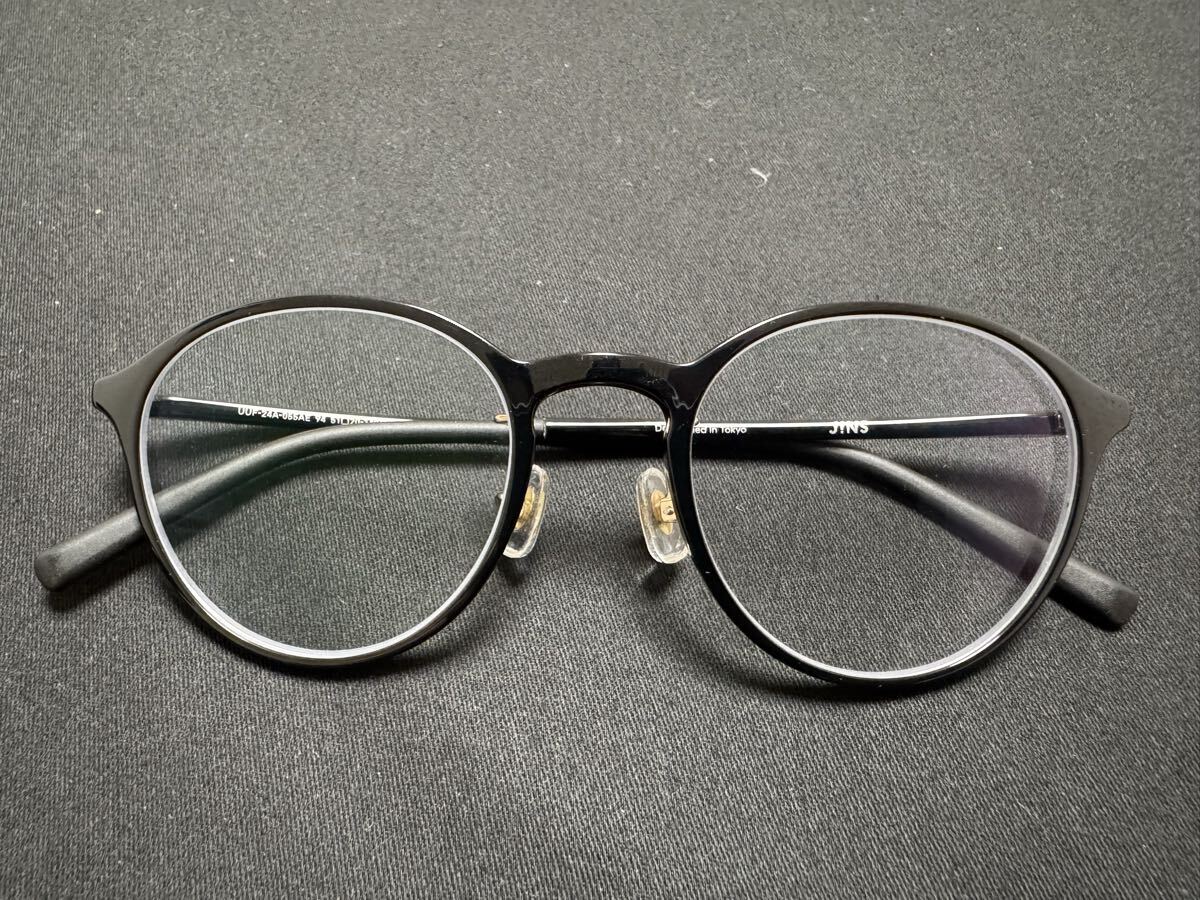 ★ほぼ未使用品★ JINS Airframe Slim Basic UUF-24A-055 ブラック ボストン 2025年8月購入_画像1