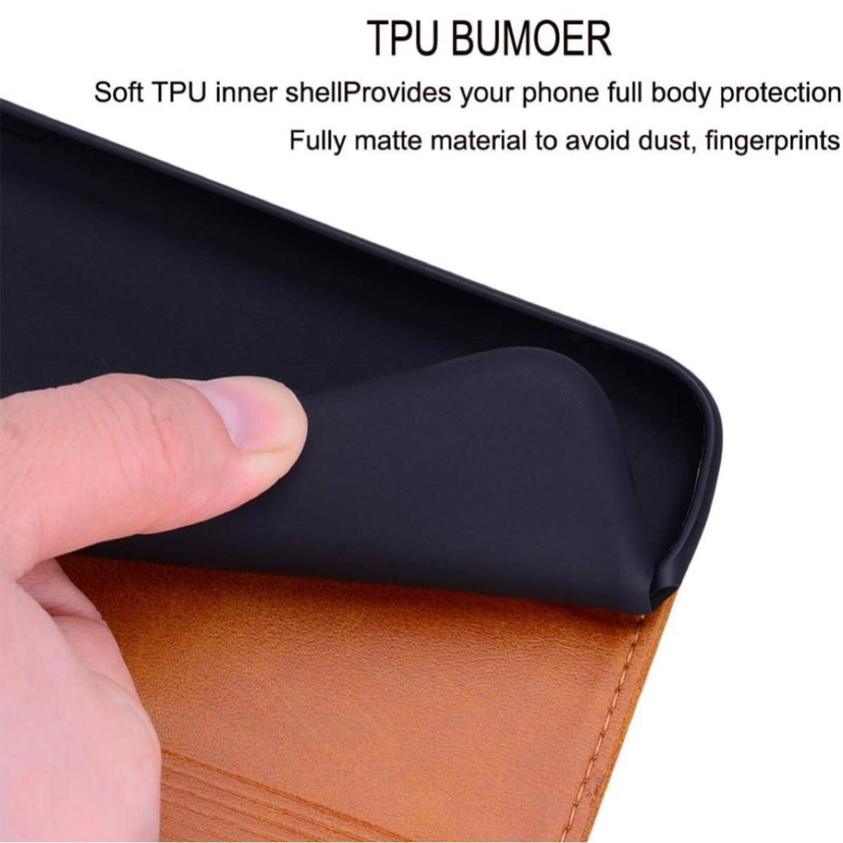 Google Pixel 4a 4G ケース 手帳型 内蔵マグネット開閉式 ベルトなし カード収納 折り畳み式 レザー ストラップ付き 横置きスタンド ブルー_画像4