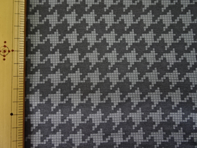 国産最高級毛編服地/毛100%/ガーゼ天竺/千鳥格子/GY/5.7ｍ/管w81_画像6
