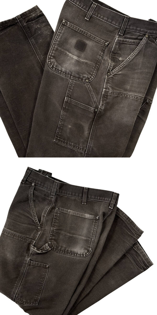 CARHARTT ダブルニー W33 L30 W34 L29 カーハート ダック ペインター パンツ 美ヒゲ DKB ダークブラウン 雰囲気 フェード 極上 ビンテージ_画像7