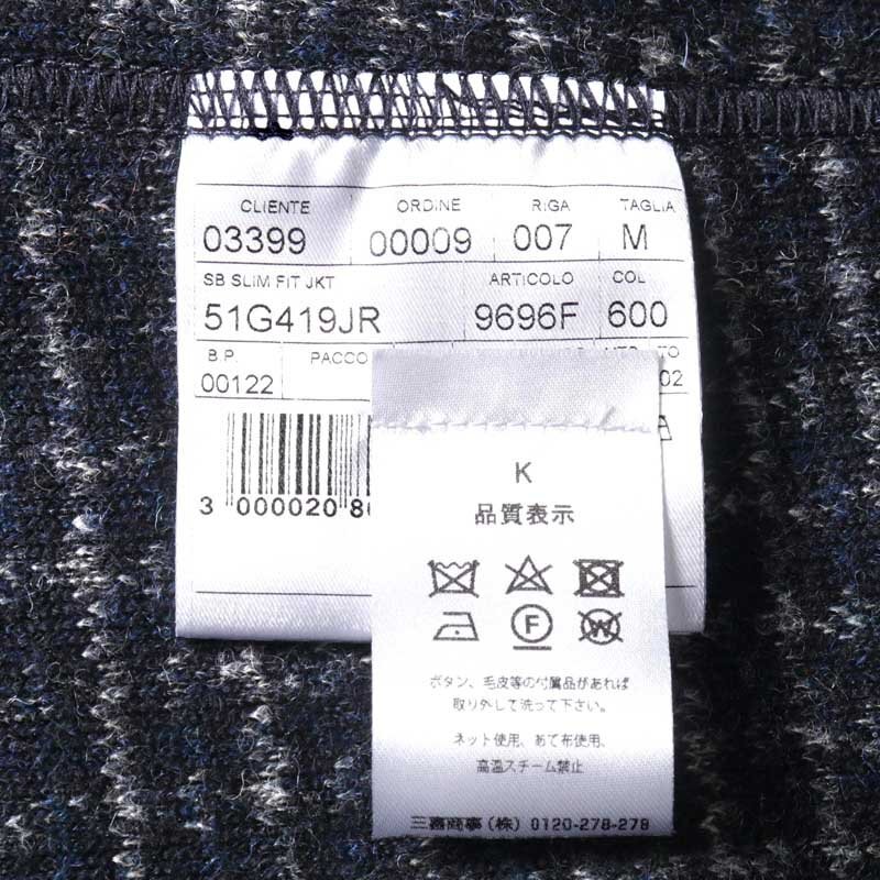 T-JACKET(ティージャケット) / チェック柄ポリウールアクリルソフトフランネルジャージー2Bアンコンジャケット(51G419JR) [tjk2510491-M]_画像8