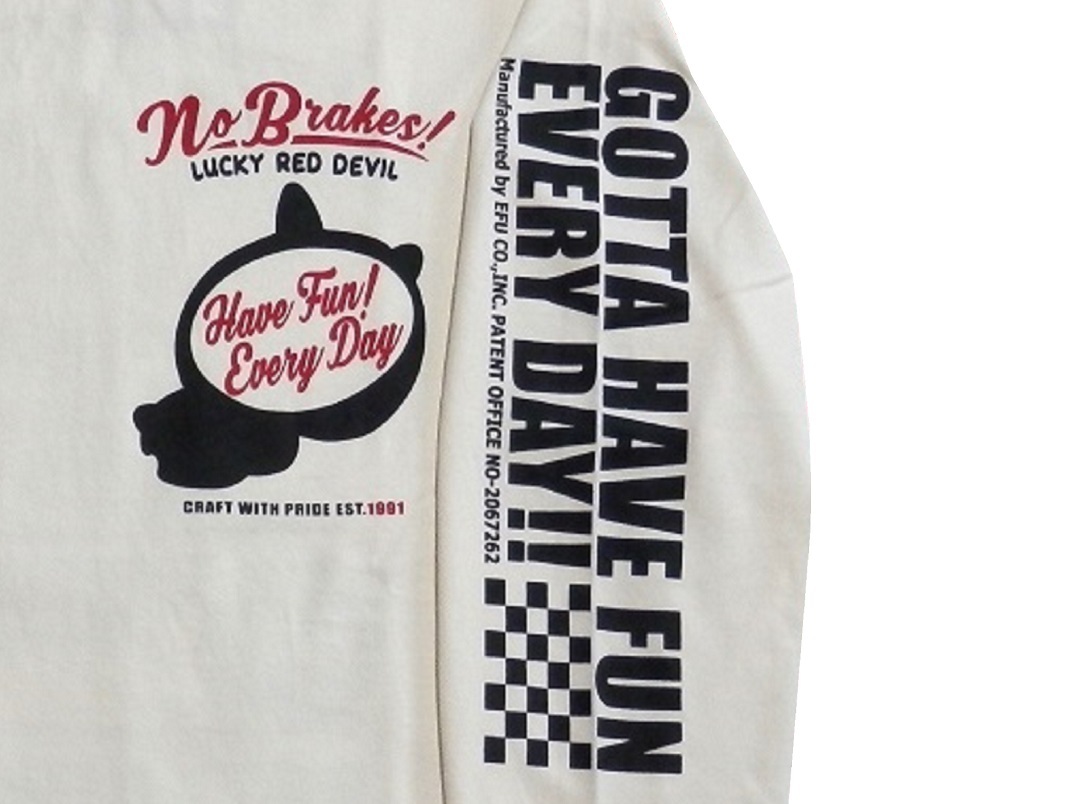 テッドマン／TEDMAN／Lサイズ／長袖Ｔシャツ／TDLS-365／オフホワイト／エフ商会／新品／送料無料／アメカジ／バイカー_画像6