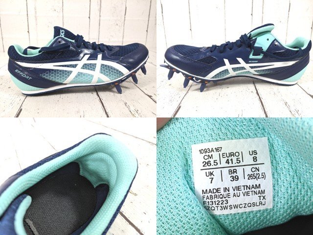 【8yt056】陸上競技用スパイクシューズ asics アシックス EFFORT 13 エフォート 13 1093A167 サイズ:26.5㎝◆o12♪_画像3