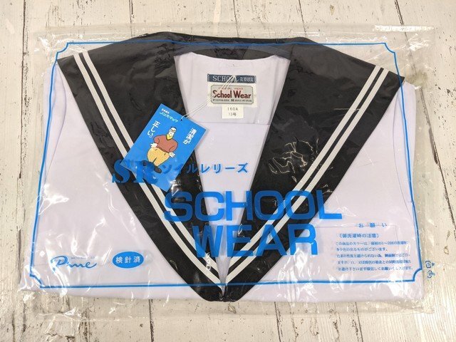 【as2591】中学校 高校 女子用学生服 制服 school Wear 夏服 半袖セーラー服 白紺 サイズ:160A(13号) 未使用◆W70♪