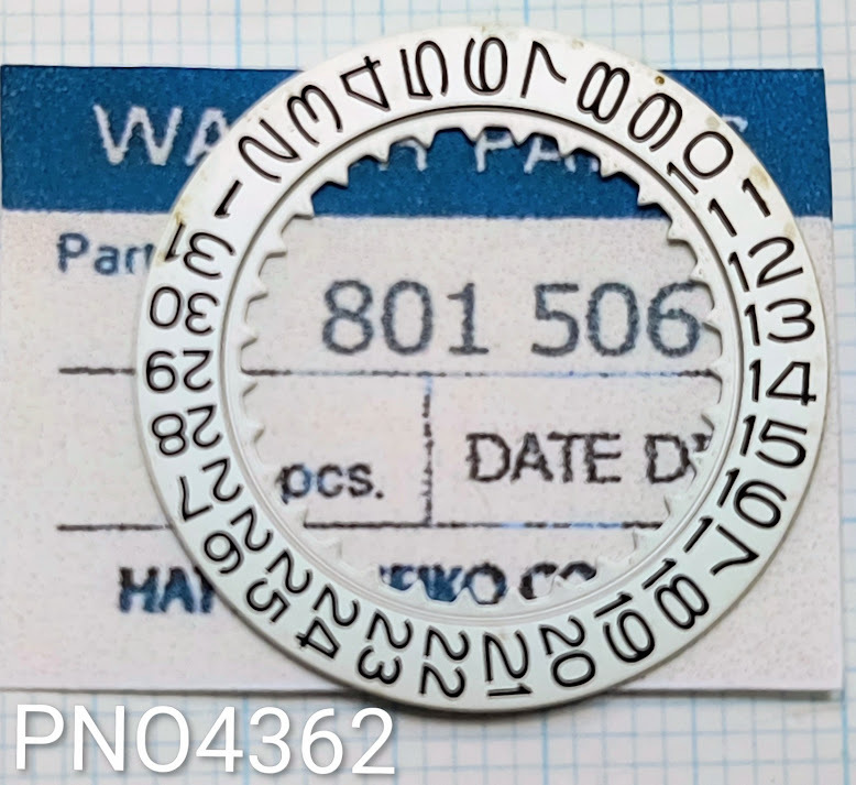 (★1)セイコー純正パーツ SEIKO 801506 DATE DIAL/日板　Cal.8229A/8222A/8243A/他【郵便送料無料】PNO4362_画像1