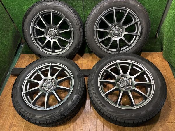 22年制　ブリヂストン　ブリザックVRX2　215/55R17　MID　アルミホイール付き　4本　7.0J　ET48/5H　114.3　スタッドレス　ヤリスクロス