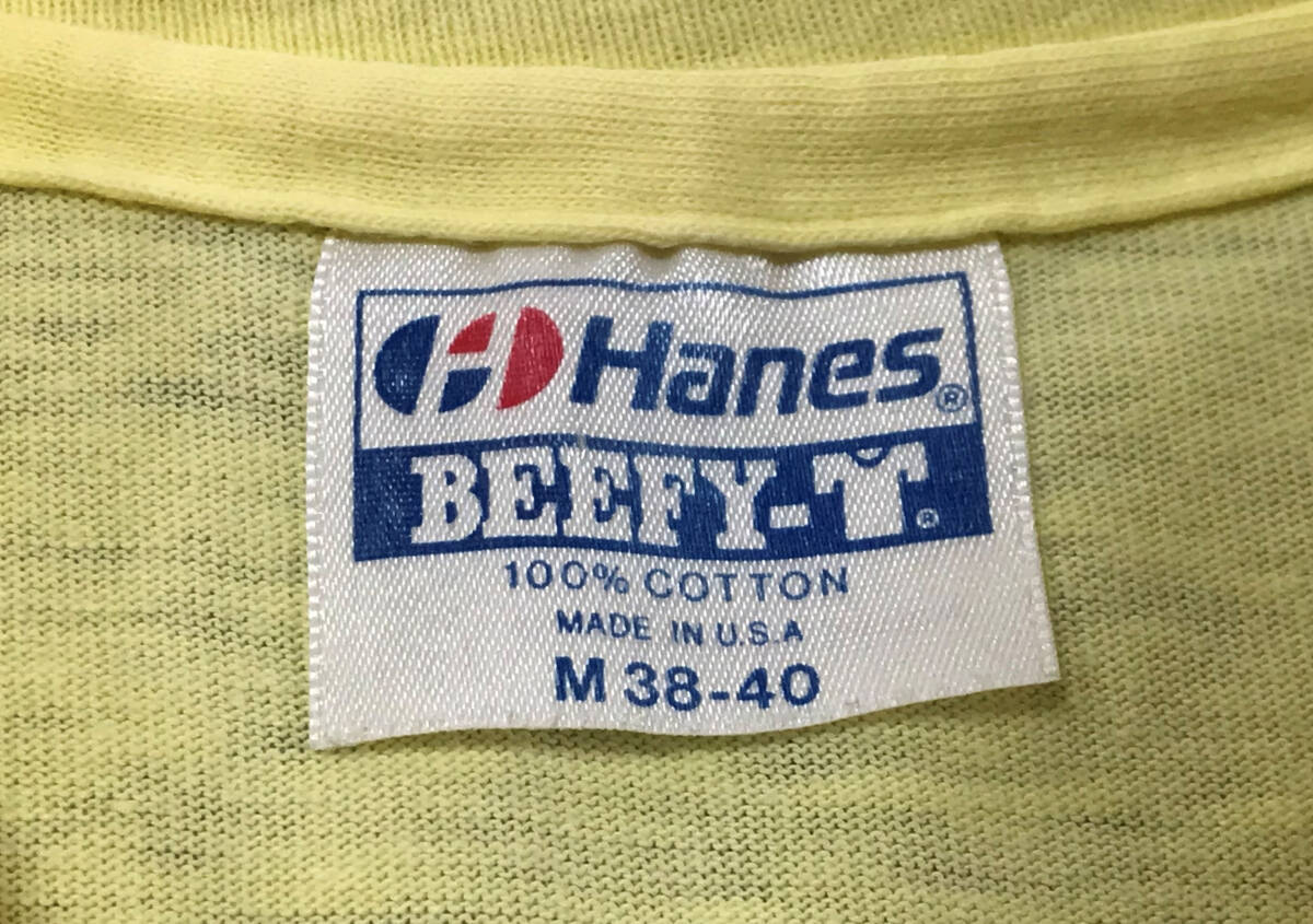 USA制 80s Hanes BEEFY-T HawaiiサーフTシャツ sizeM ★ 良好美品 / ビンテージ アロハ ハワイアン