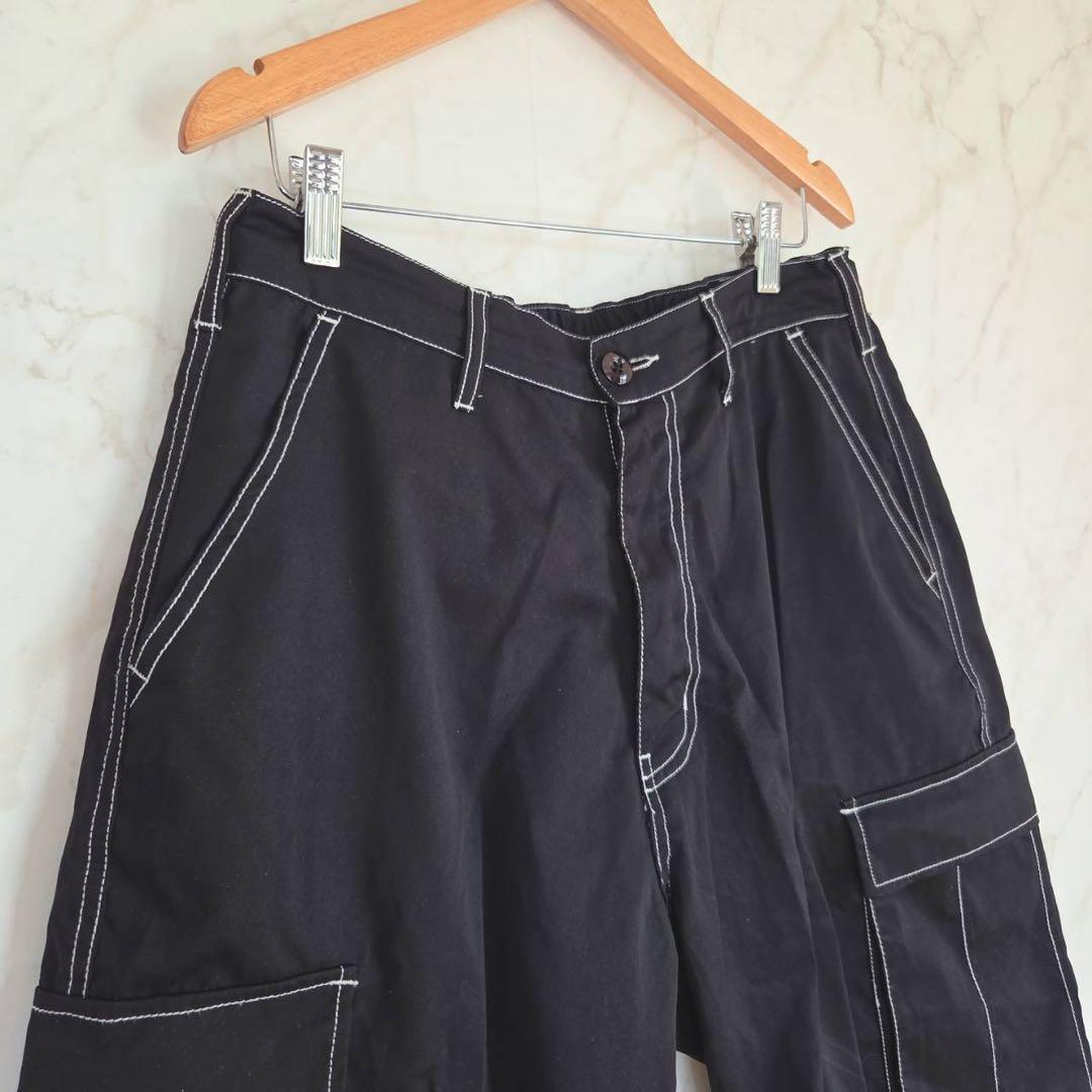 美品サジェッション ハーフカーゴパンツ M クロップド 膝下丈 黒_画像7