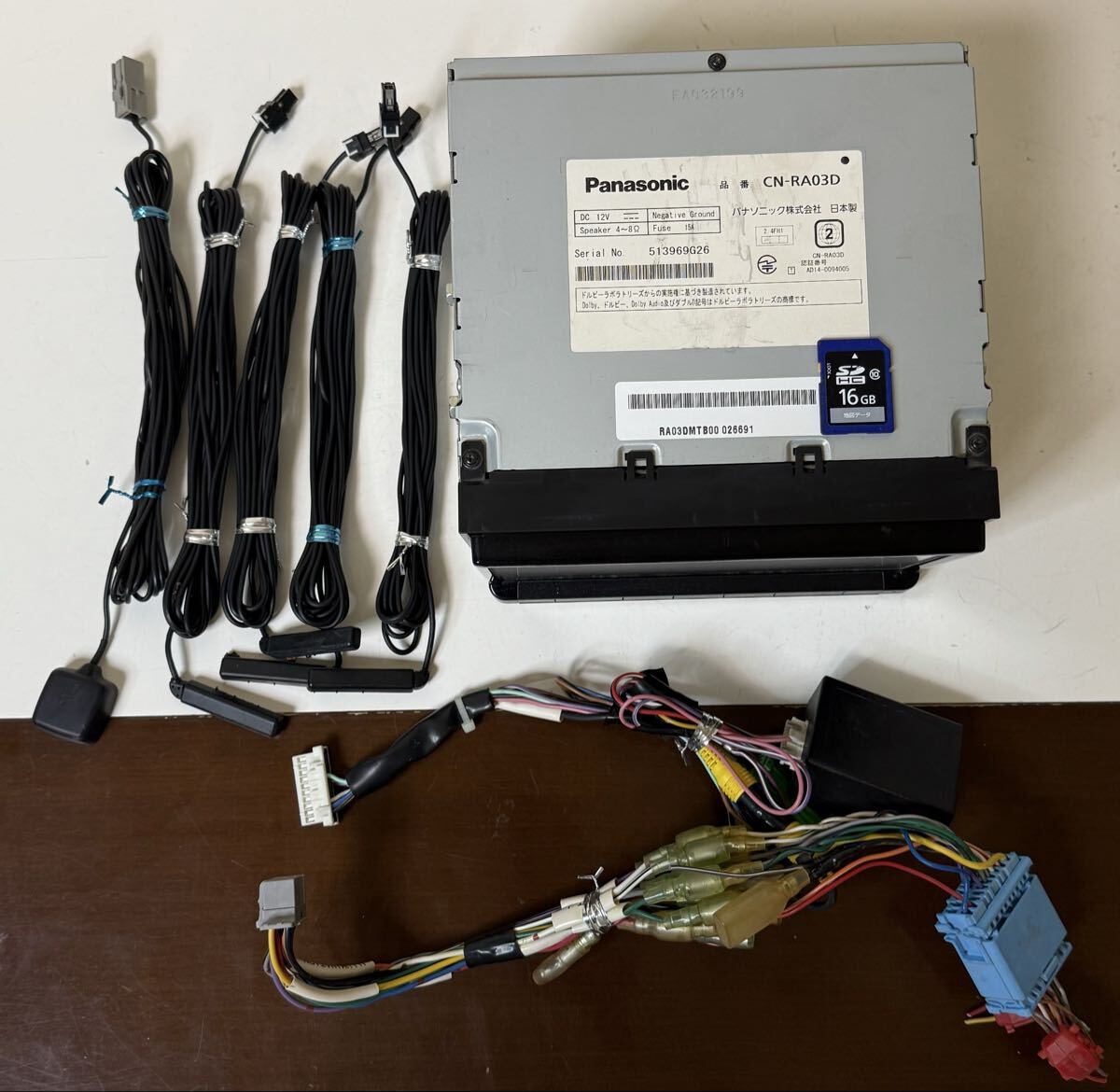 Panasonicパナソニック CN-RA03D カーナビ メモリーナビ Bluetooth フルセグチューナーTV 地図データ 2016年 Serial No. 513969G26_画像10
