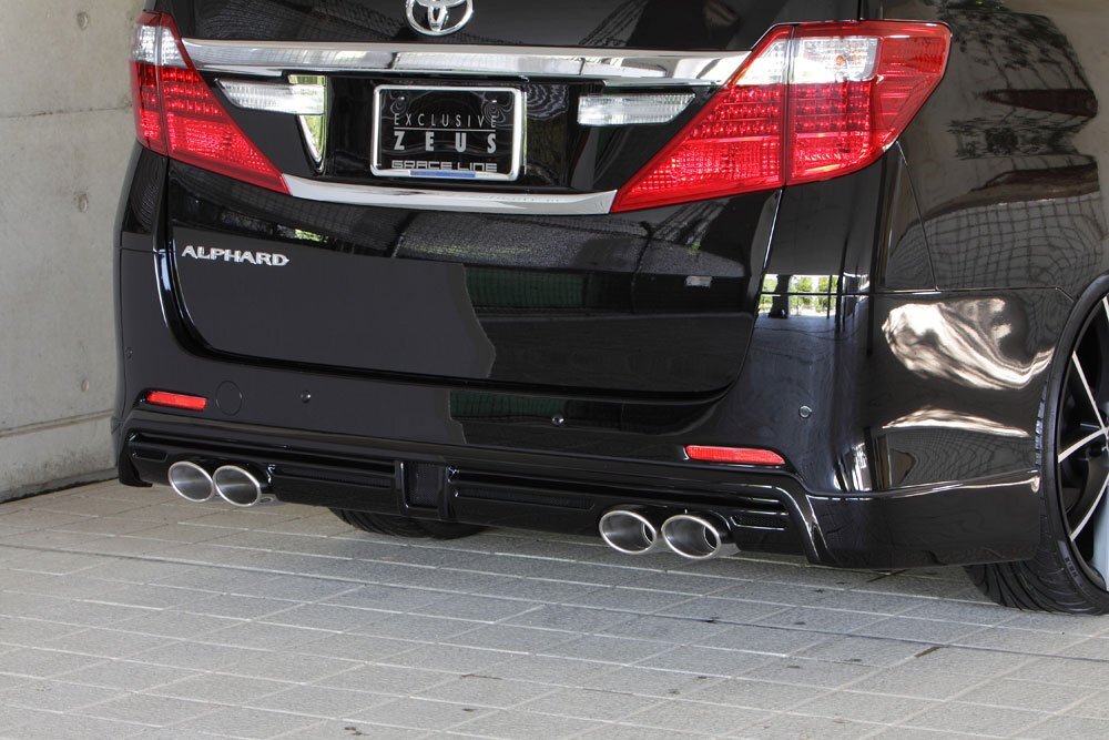 M´z SPEED リアアンダースポイラー(マフラー4本出し用) ブラック (202) FRP アルファードハイブリッド ATH20W H23.11～H26.12 SR MC後