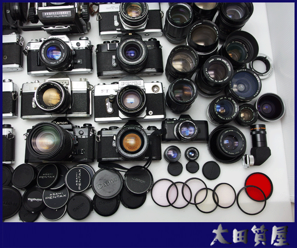 99)【同梱不可】フィルム一眼カメラ/レンズ/大量/まとめ ジャンク /二眼レフ1點/canon A-1 AE-1 mamiya pentax minolta 他 ☆1円～