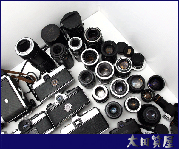 99)【同梱不可】フィルム一眼カメラ/レンズ/大量/まとめ ジャンク /二眼レフ1點/canon A-1 AE-1 mamiya pentax minolta 他 ☆1円～