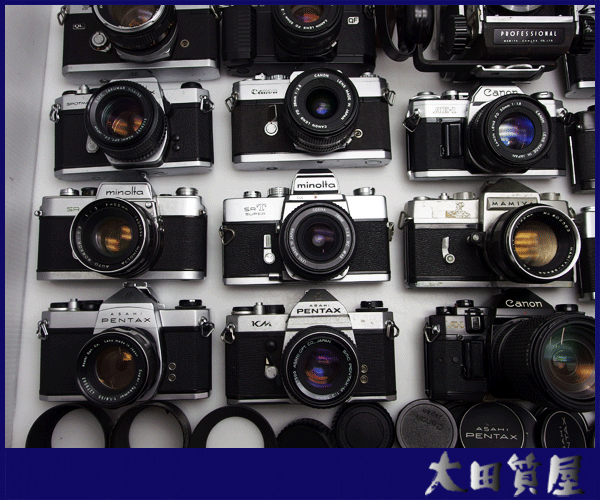 99)【同梱不可】フィルム一眼カメラ/レンズ/大量/まとめ ジャンク /二眼レフ1點/canon A-1 AE-1 mamiya pentax minolta 他 ☆1円～