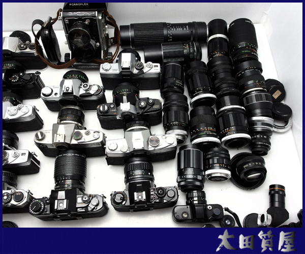 99)【同梱不可】フィルム一眼カメラ/レンズ/大量/まとめ ジャンク /二眼レフ1點/canon A-1 AE-1 mamiya pentax minolta 他 ☆1円～