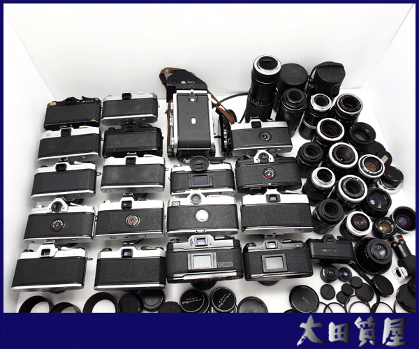 99)【同梱不可】フィルム一眼カメラ/レンズ/大量/まとめ ジャンク /二眼レフ1點/canon A-1 AE-1 mamiya pentax minolta 他 ☆1円～