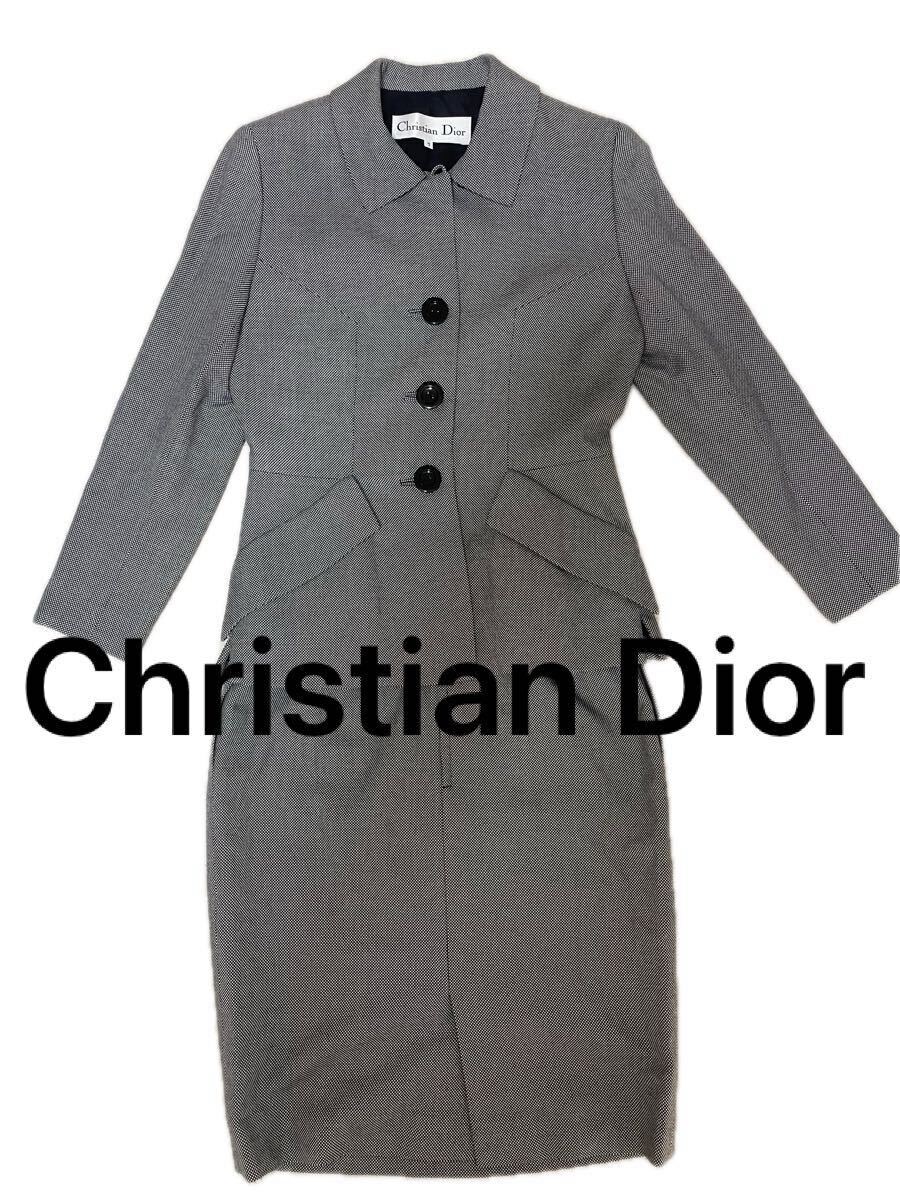 【美品】Christian Dior クリスチャンディオール　スカート　スーツ セットアップ ジャケット タイトスカート ヴィンテージ　