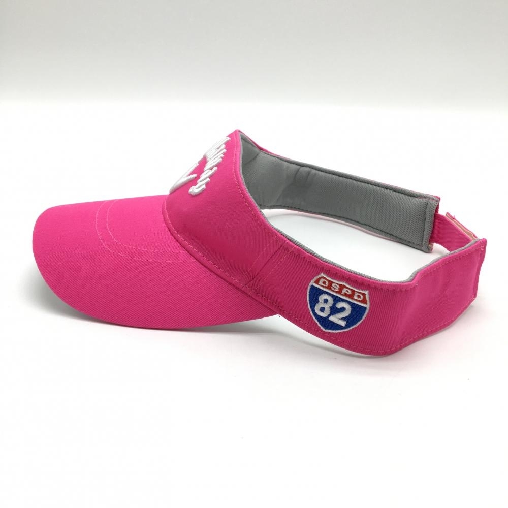 【新品】キャロウェイ サンバイザー ピンク×白 立体ロゴ刺しゅう FR ゴルフウェア Callaway_画像2