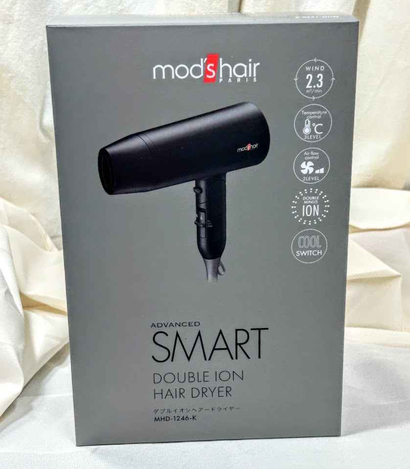 未使用 mod's hair/モッズヘア アドバンススマート ダブルイオンヘアードライヤー MHD-1246-K（ブラック）箱にダメージ有 used 自宅保管品_画像1