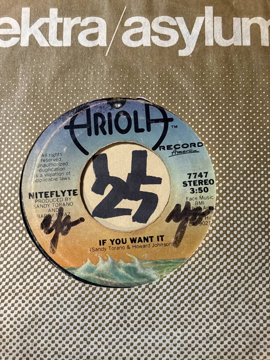 試聴 NITEFLYTE IF YOU WANT IT / I WONDER 両面全體的に細(xì)かい傷あり 1979 山下達(dá)郎 SPARKLE ネタ/サバービア/フリーソウル