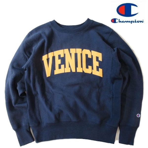 チャンピオン/Champion【リバースウィーブプリントトレーナー】クルーネックスウェット　C3-C022　386/ダークネイビー　Lサイズ_画像1