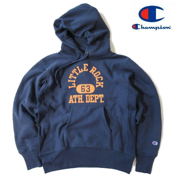チャンピオン/Champion【リバースウィーブプリントパーカー】プルオーバーパーカー REVERSE WEAVE C3-C112 386/ダークネイビー Mサイズ_画像1