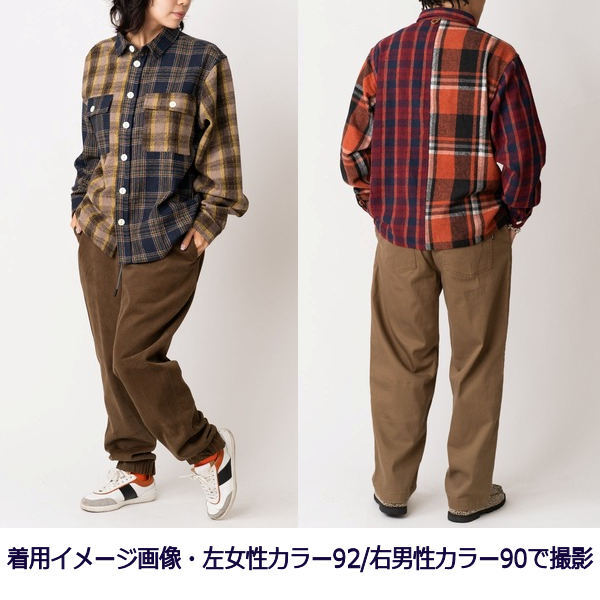 ジムマスター★GYM MASTER【ヘビーチェックネルシャツ】起毛CPOシャツジャケット G433756 91/ベージュチェッククレイジー Lサイズ_画像9