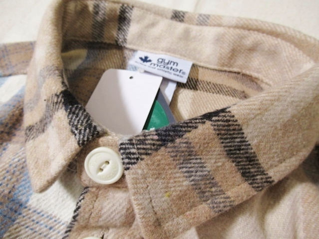ジムマスター★GYM MASTER【ヘビーチェックネルシャツ】起毛CPOシャツジャケット G433756 91/ベージュチェッククレイジー Lサイズ_画像4