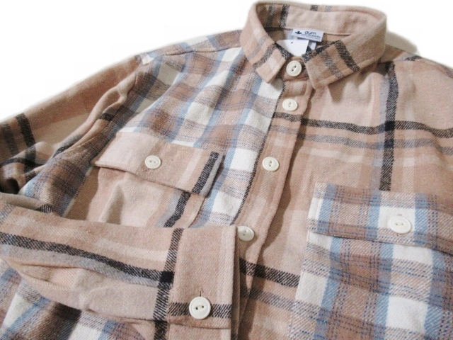 ジムマスター★GYM MASTER【ヘビーチェックネルシャツ】起毛CPOシャツジャケット G433756 91/ベージュチェッククレイジー Lサイズ_画像2