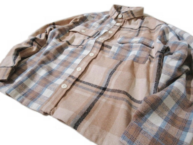 ジムマスター★GYM MASTER【ヘビーチェックネルシャツ】起毛CPOシャツジャケット G433756 91/ベージュチェッククレイジー Lサイズ_画像8