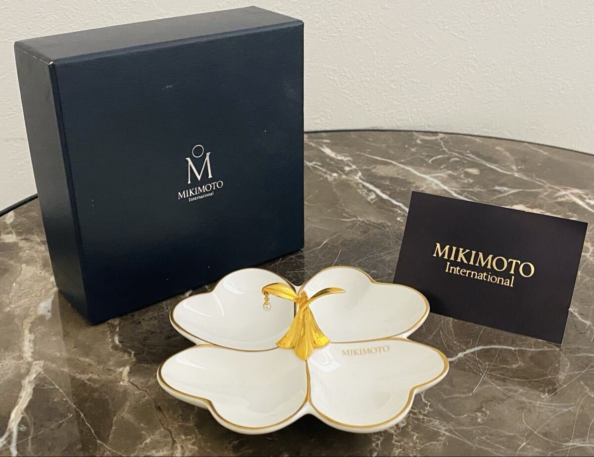 ★ MIKIMOTO ミキモト ジュエリートレイ アクセサリー入れ 小物 パール 四つ葉 トレー クローバー 真珠 保管品 ★