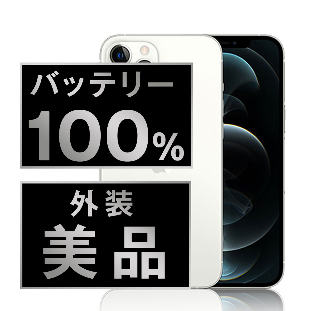 バッテリー100％ 美品 iPhone12 Pro 256GB シルバー 中古 SIMフリー SIMロック解除済