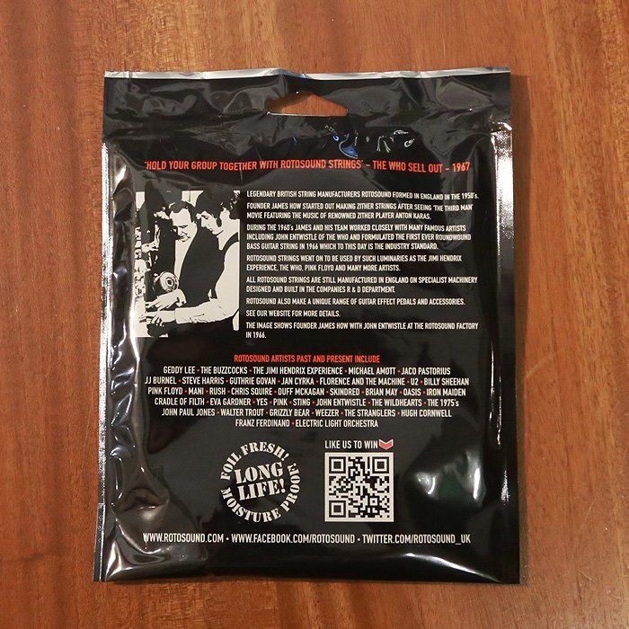 送料無料 Rotosound ロトサウンド ベース弦 RB45L (.45-.100) Roto Bass Custom Gauge Nickel Roundwound 4弦用 カスタムゲージ_画像2