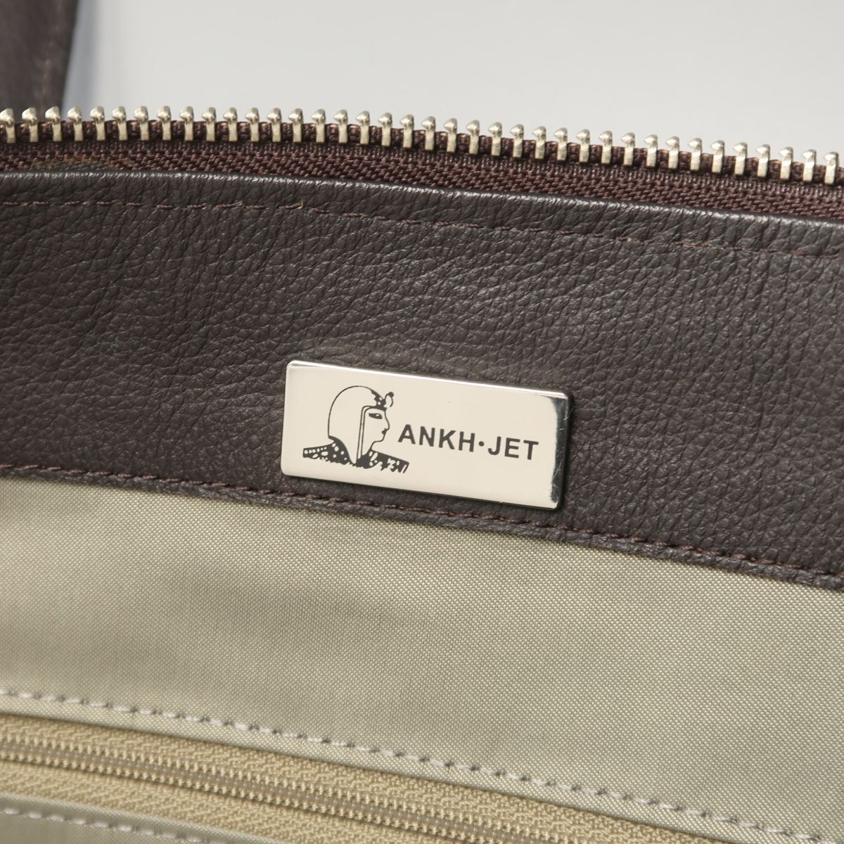 GS2598▲Ankh Jet アンクジェット カイマンレザー 本ワニ革 トートバッグ 最高級(jí)皮革 A4対応 肩掛け 鞄 ブラウン系