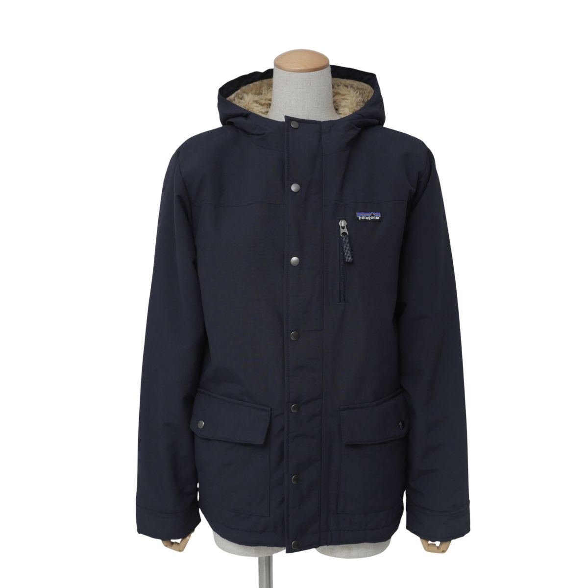 TI9257▲Patagonia パタゴニア 68460FA18 インファーノジャケット ナイロン マウンテンパーカー 里ボア 中綿入り ボーイズ XL14 ネイビー系