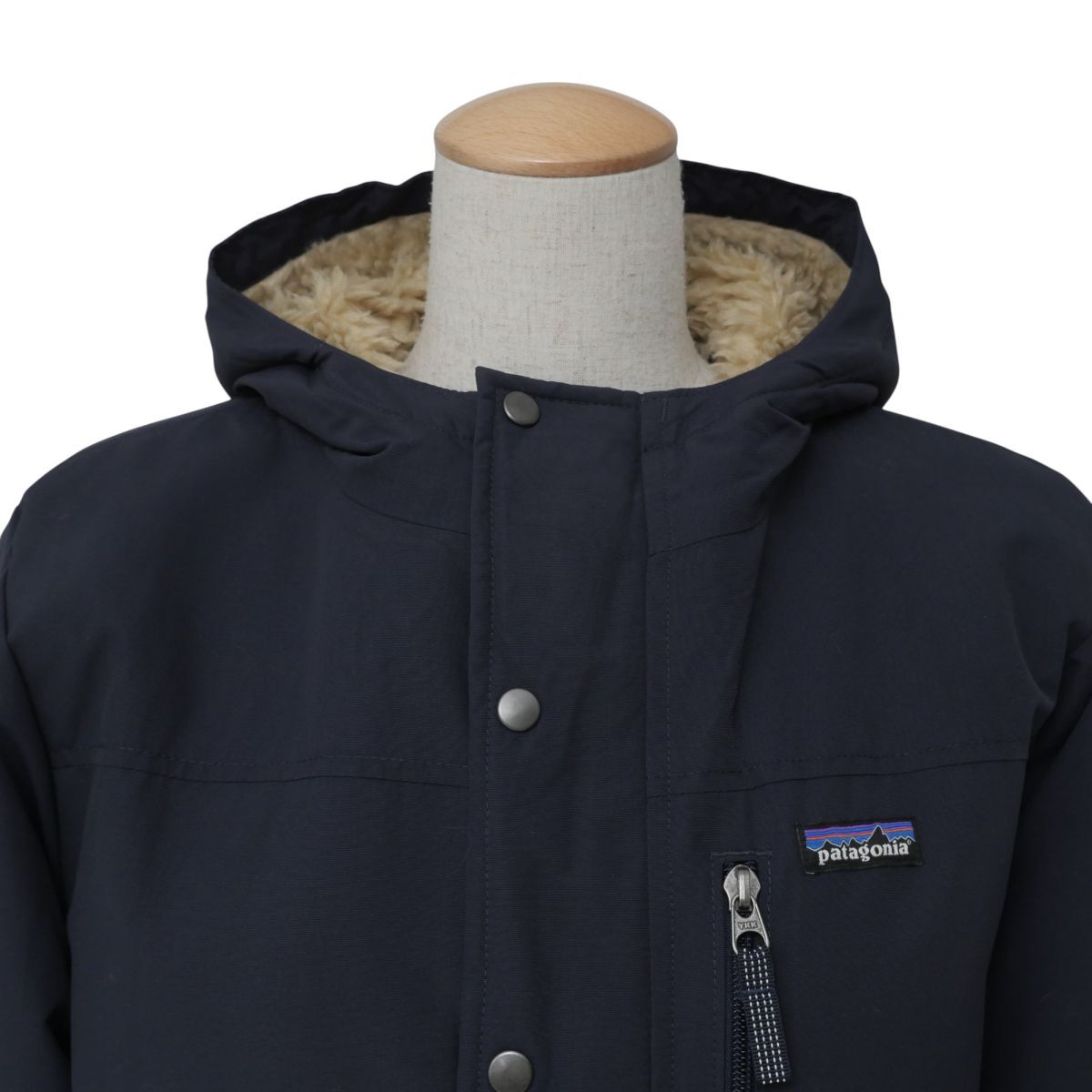 TI9257▲Patagonia パタゴニア 68460FA18 インファーノジャケット ナイロン マウンテンパーカー 里ボア 中綿入り ボーイズ XL14 ネイビー系