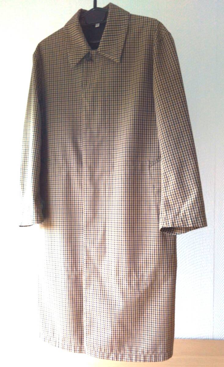 　Uniqlo U ユニクロユー/ブロックテック・ブラウンチェック・ステンカラーコート　_画像1