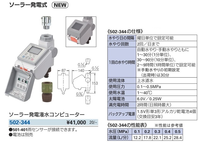 カクダイ 502-344 ソーラー発電潅水コンピューター KAKUDAI 在庫_画像3