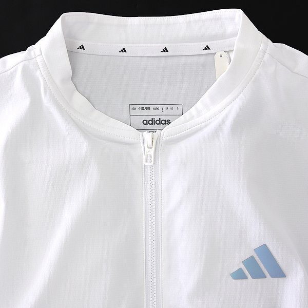 新品 1.4万 アディダス ゴルフ HEAT.RDY フルジップ クルーネック ジャケット M 白 【J46332】 メンズ adidas GOLF ブルゾン ストレッチ_画像4