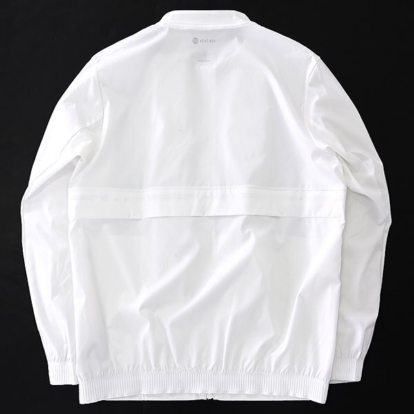 新品 1.4万 アディダス ゴルフ HEAT.RDY フルジップ クルーネック ジャケット M 白 【J46332】 メンズ adidas GOLF ブルゾン ストレッチ_画像2