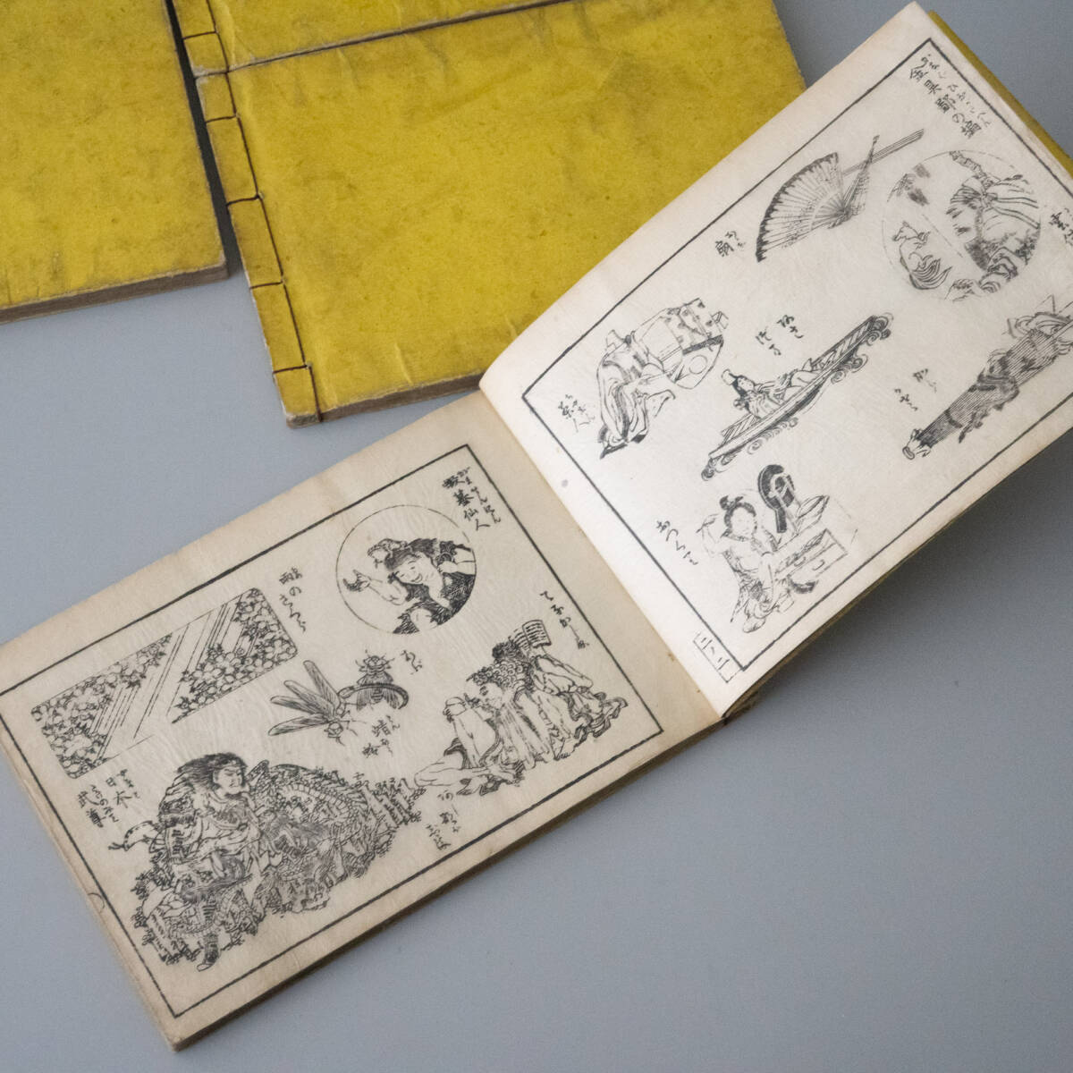 花鳥山水図式 全5冊 葛飾北斎画 和本 浮世絵 鍔 小道具 本草 絵手本 刀鍔 動物 植物 葛飾為斎 魚 猫 花 古文書の画像4