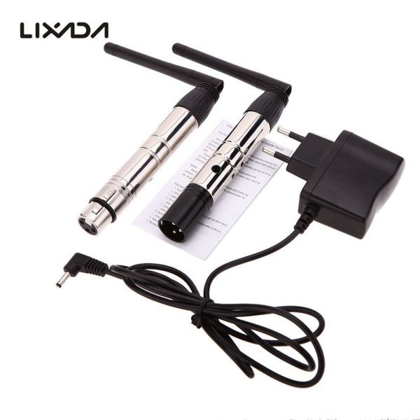 jf014:最安値保障します♪Lixada 2.4G ISM DMX512ワイヤレス男性 女性 XLRレシーバ トランスミッタ ア_画像1
