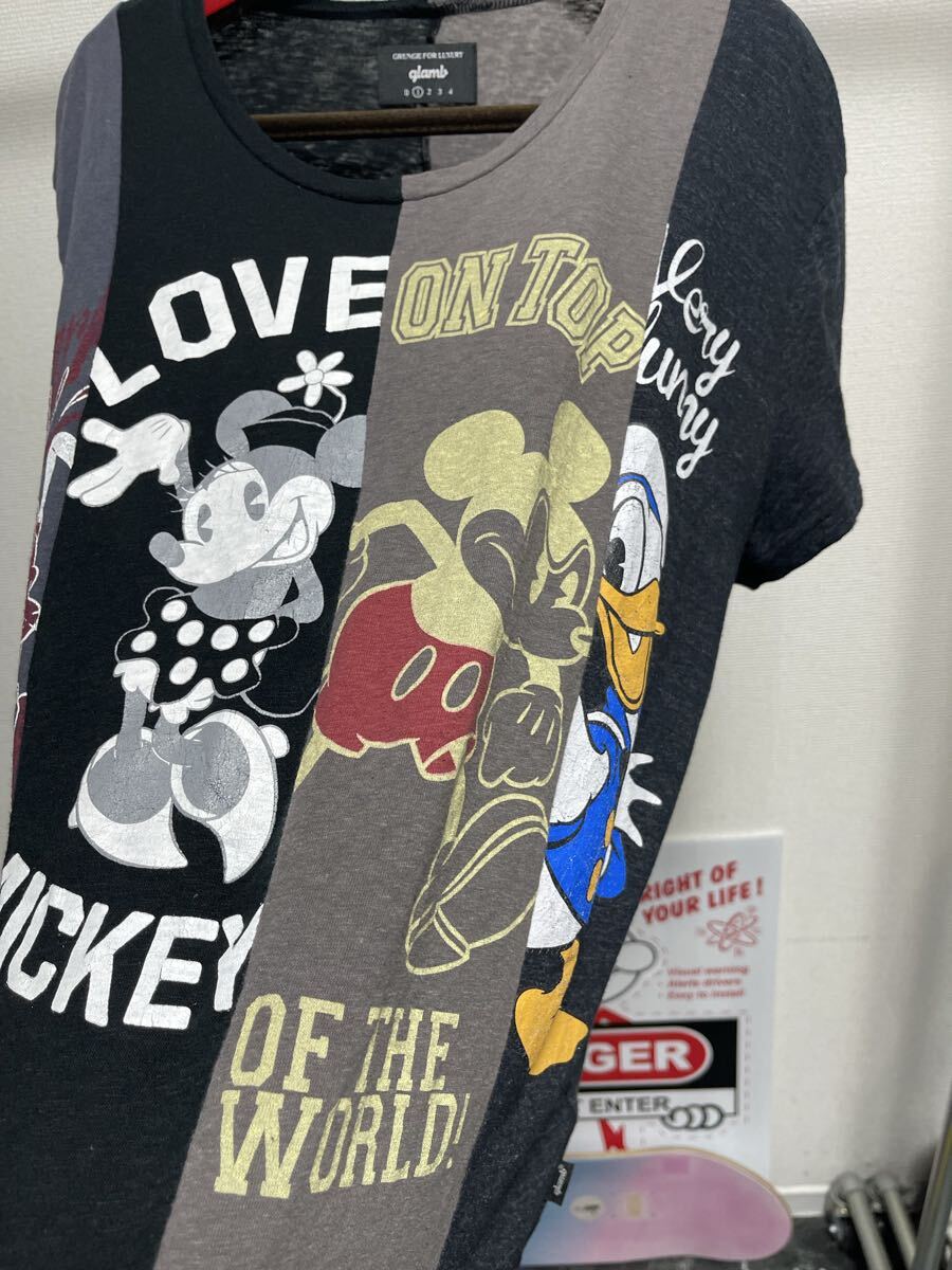 glamb 半袖Tシャツ ディズニー　ミッキー　再構築　リメイク　グラム　1_画像8